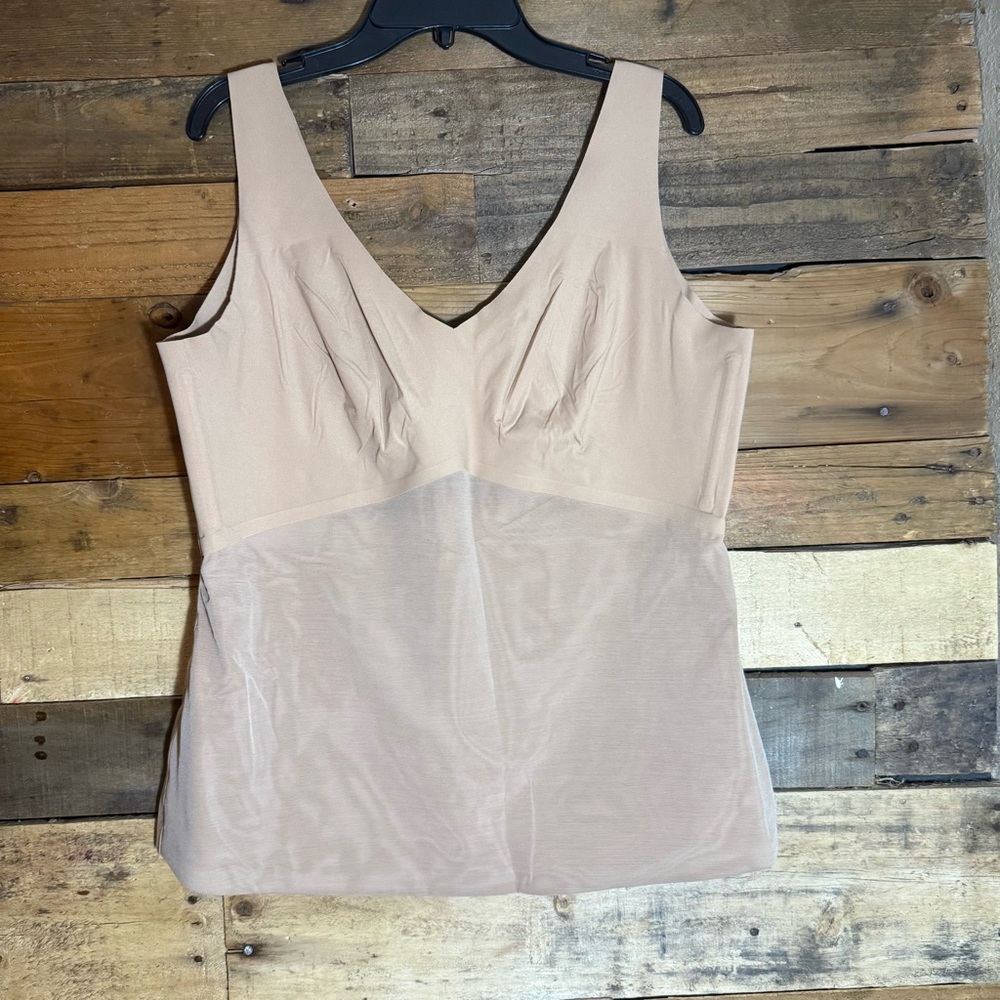 HoneyLove LiftWear Tank Sand Nude‎ Size 1X Shaper Shapewear Built In Bra